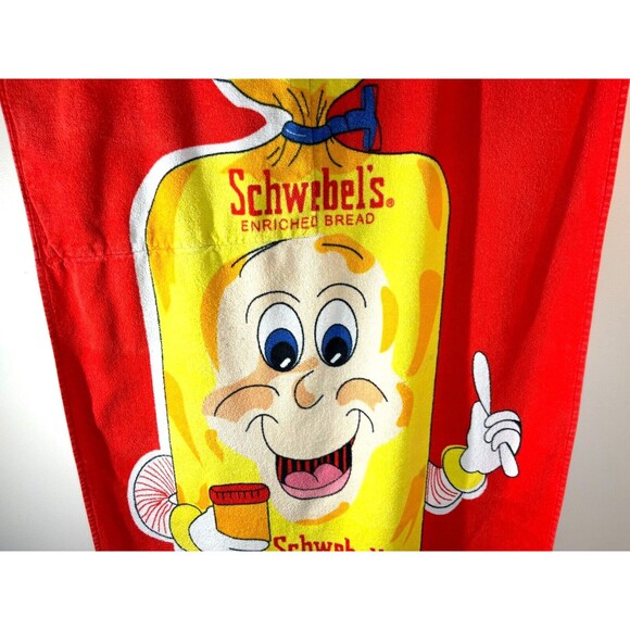 Schwebels Bread Mascot‎ Beach Towel In a Bag Cotton Hilasal 100% Cotton Vintage - Picture 3 of 16